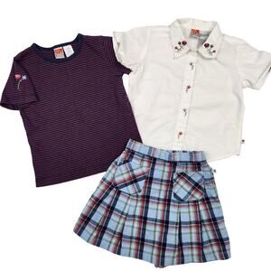 McKids Girls 6 Vintage 90s Floral Plaid Skort Outfit Preppy Y2K Bundle